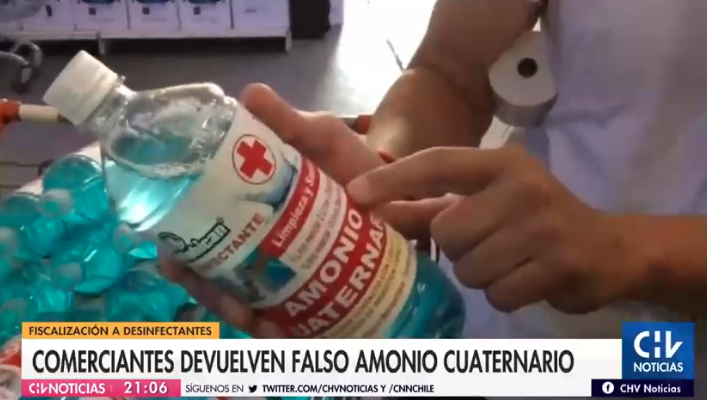 Falso amonio cuaternario denunciado se vende en Puente Alto