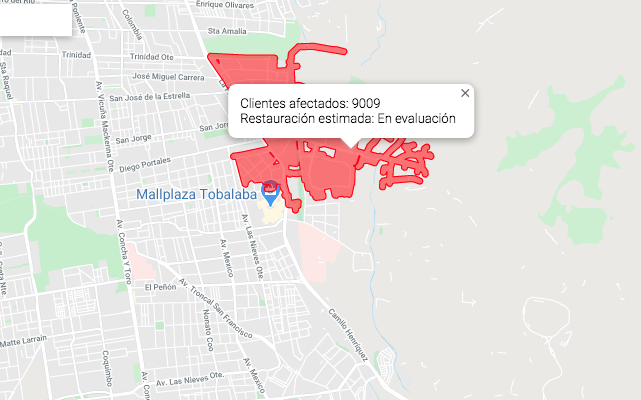 Nuevo corte de luz afecta a 9 mil clientes en Puente Alto