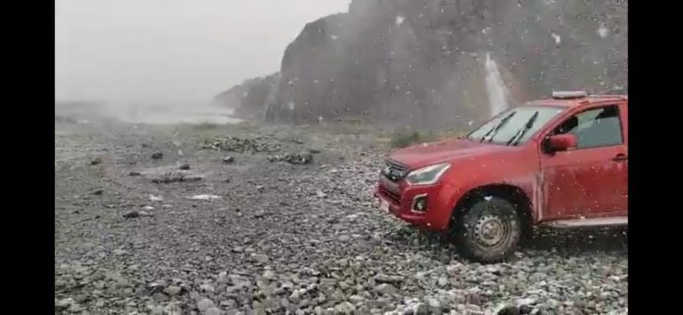 Cae  aguanieve al interior de San José de Maipo