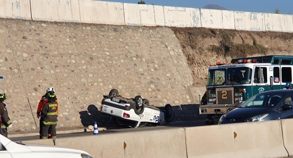 Volcamiento en Autopista Acceso Sur