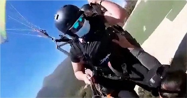 [Video] Quedó colgado de parapente y se salvó de milagro en Las Vizcachas